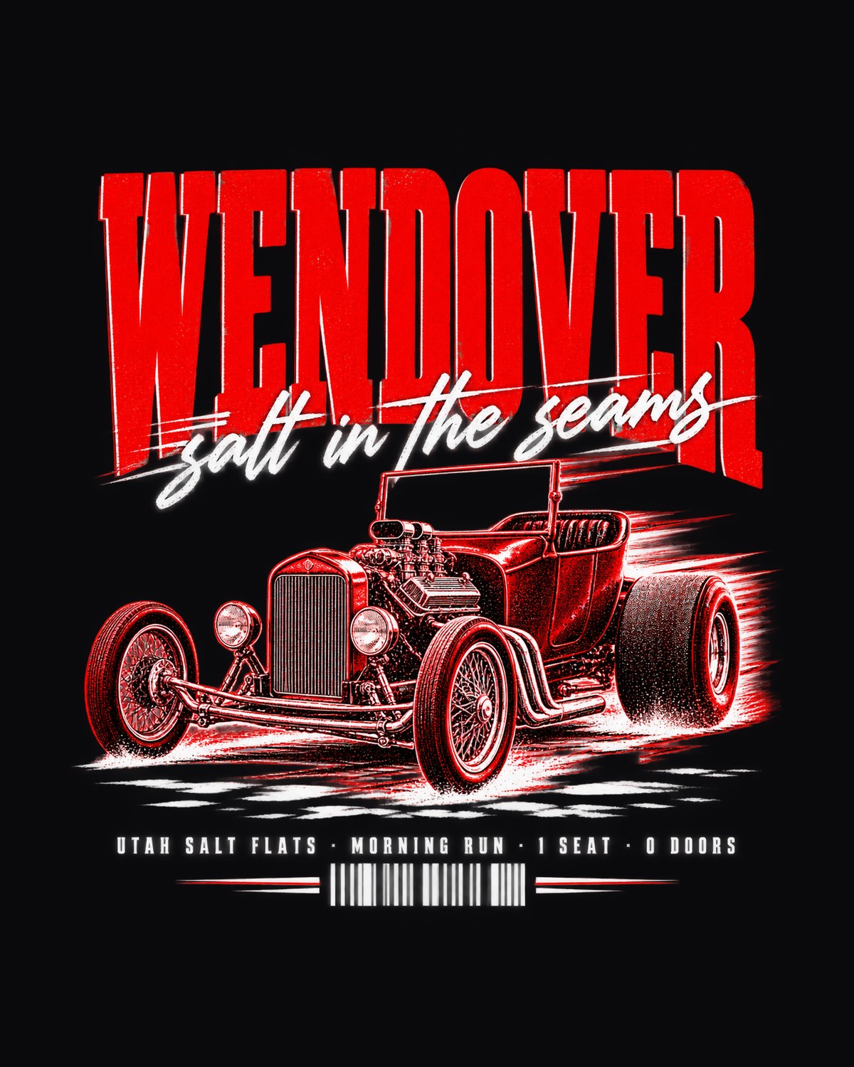 T-Bucket Hot Rod Wendover Salt Flats Poster Tee, Car Guy Gift design only