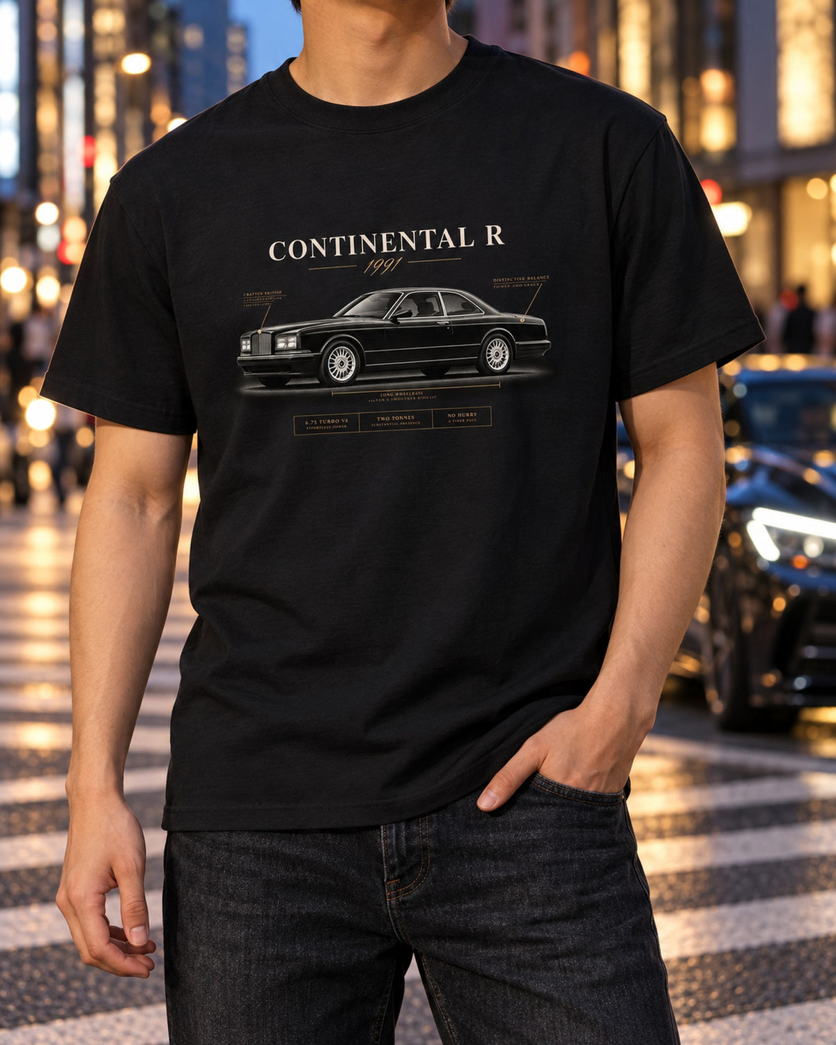Bentley Continental R 1991 Two Tonne Spec Poster Shirt T-Shirt Black worn hero