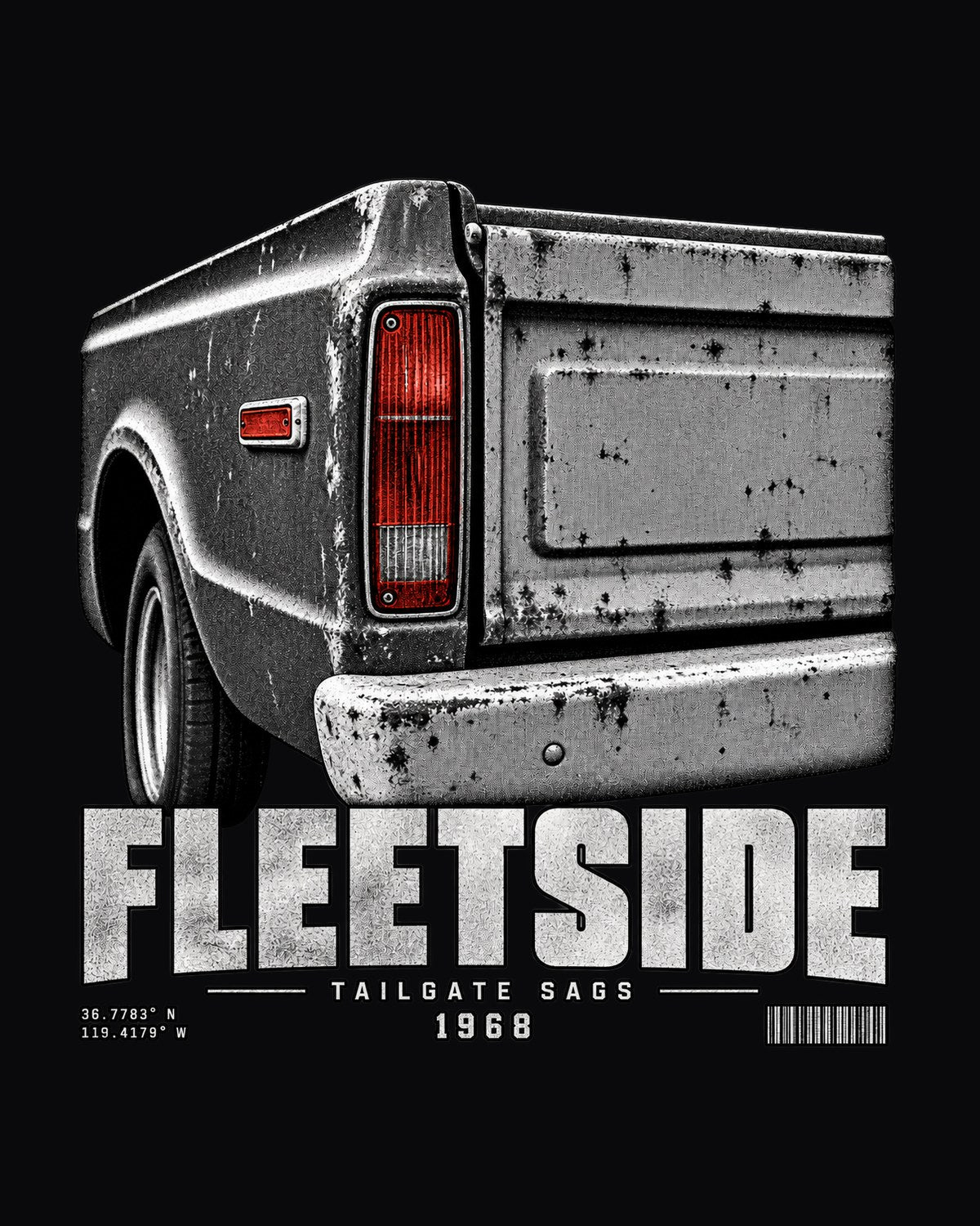 Fleetside C10 Taillight Macro Tee, 1968 Chevy Truck Shirt design only