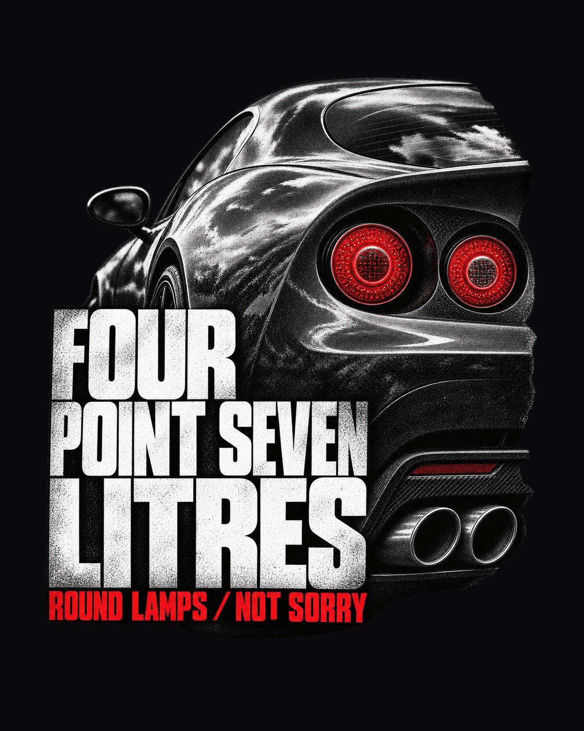 Alfa Romeo 8C Competizione Round Tail Lamp Macro Shirt, 4.7 Litres design only