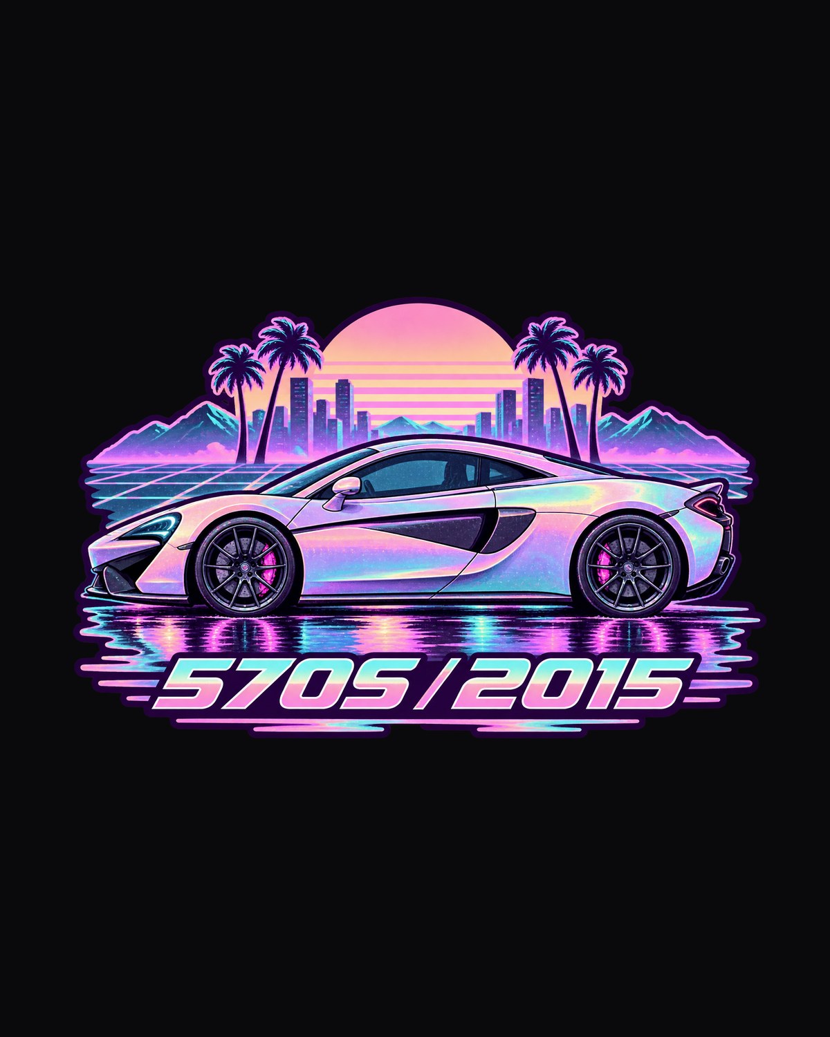 McLaren 570S 2015 Vaporwave Rain Shirt, Car Guy Gift design only