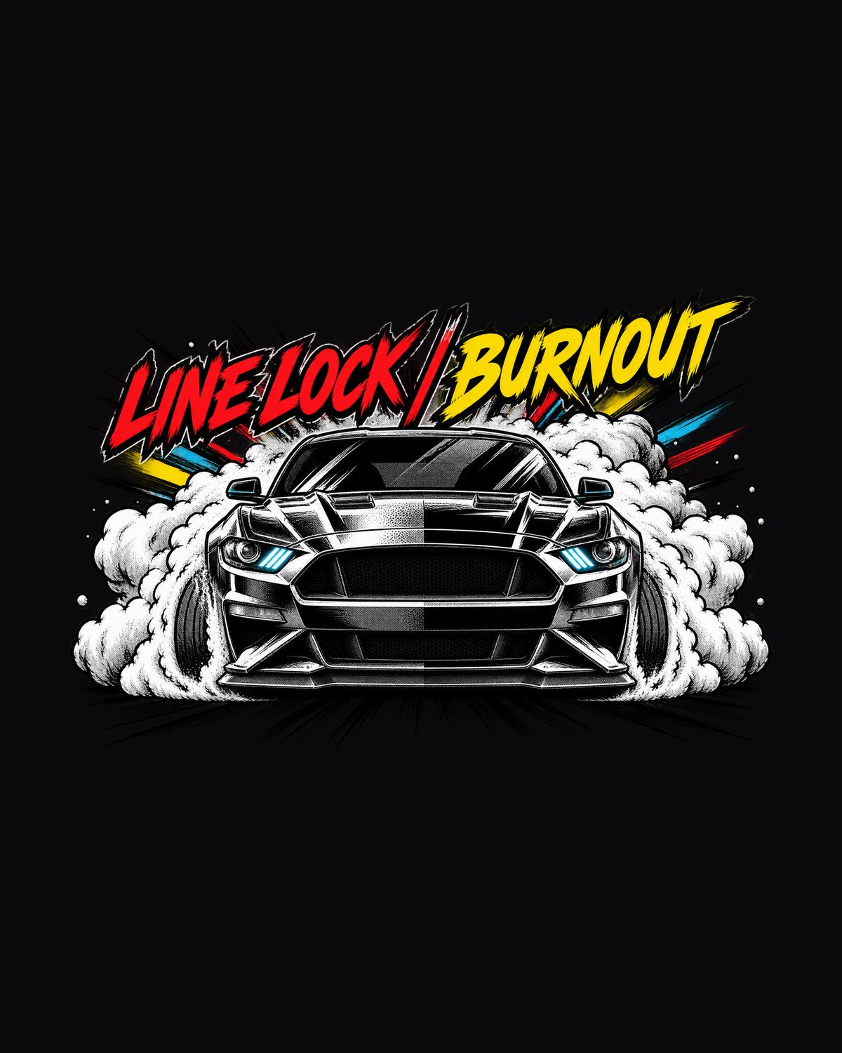 S550 Mustang EcoBoost Fastback Varsity Crest, Yes It's A Four Shirt design only