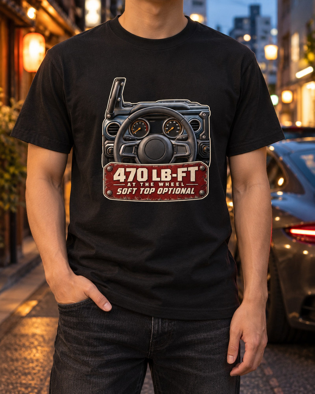 Jeep Wrangler Rubicon 392 Gauge Cluster print Shirt T-Shirt Black worn hero