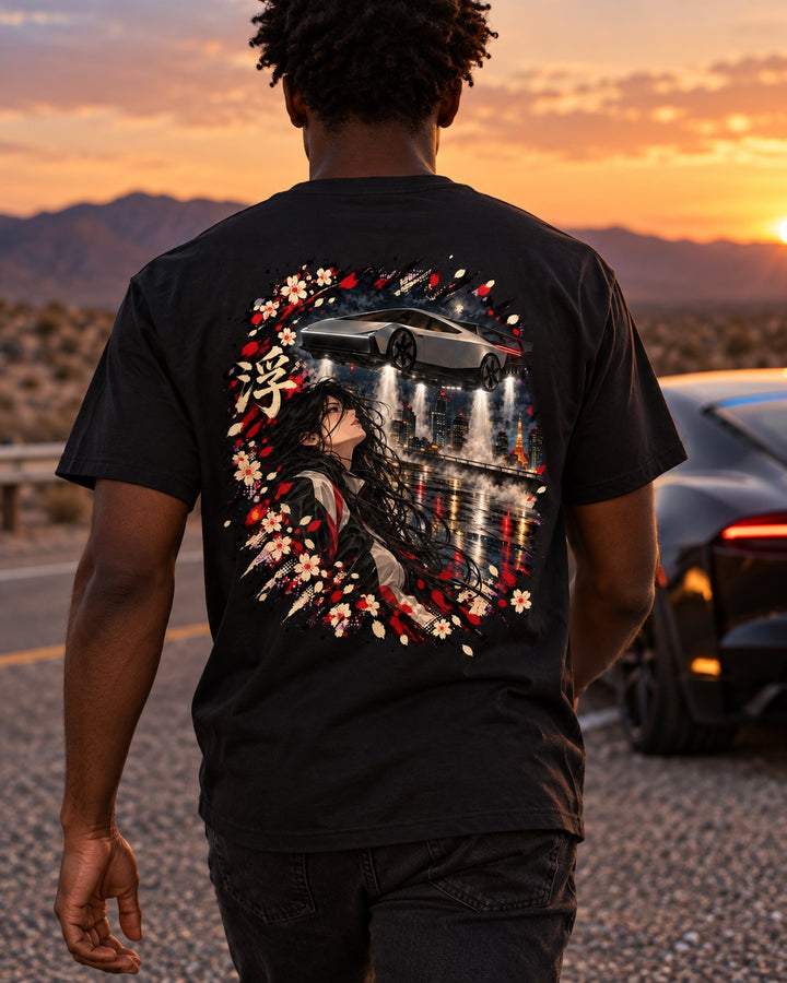Tesla Roadster 2026 Hover Anime Girl Shirt, Hoodie & More T-Shirt Black worn hero
