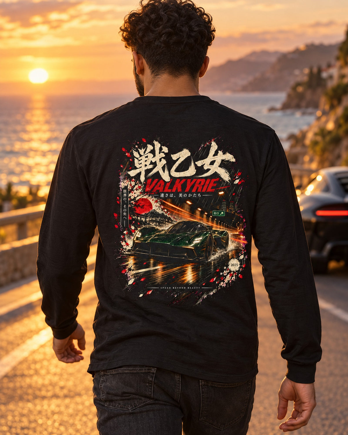 Aston Martin Valkyrie Japanese Street Shirt, Hoodie & More Long Sleeve Black worn hero