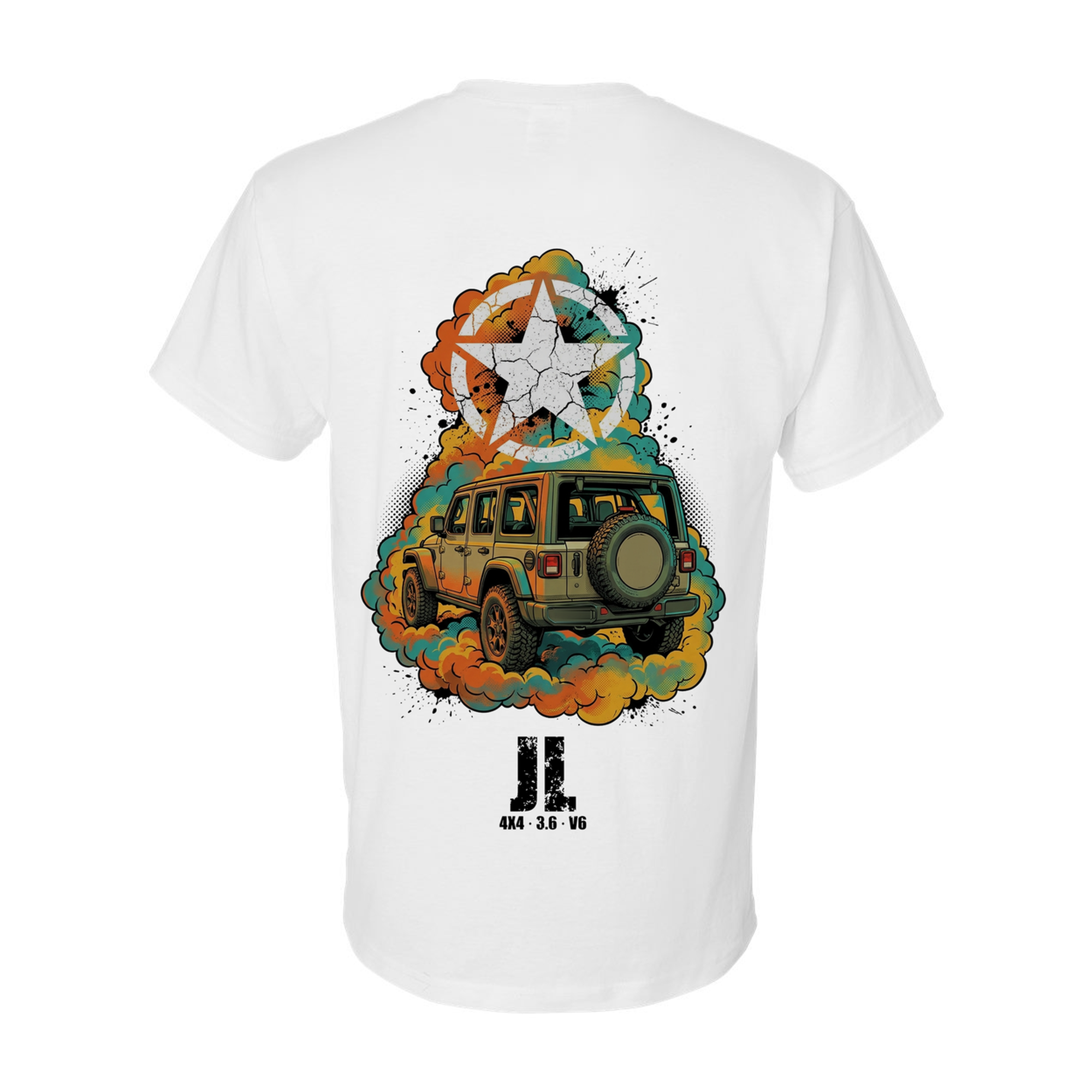 Jeep Wrangler JL Star T-Shirt — White back