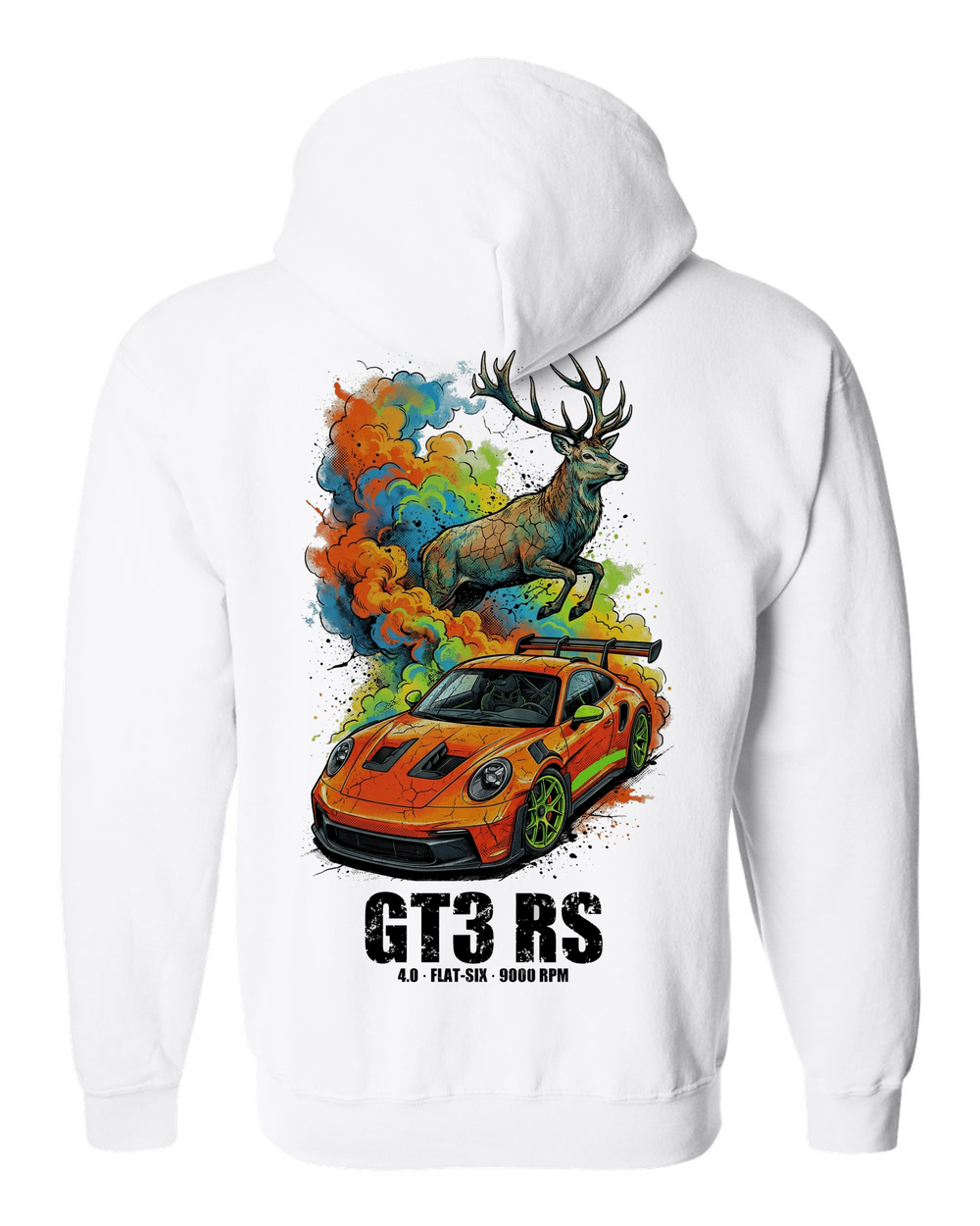 Zip Hoodie White back
