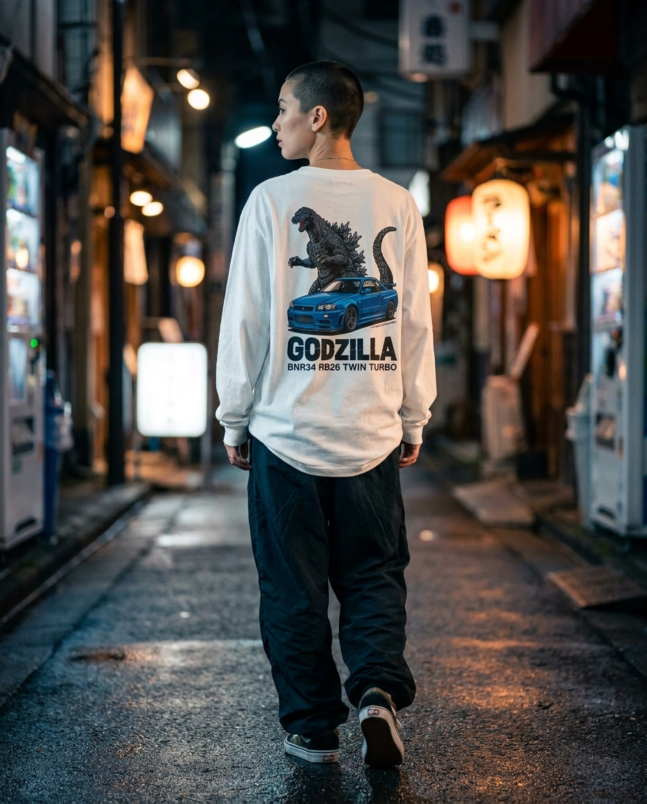 White Long-Sleeve Tee street