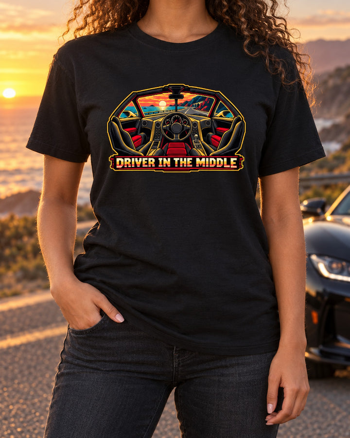 McLaren F1 Pixel Art Tee, Driver in the Middle, 8-Bit Style T-Shirt Black worn hero