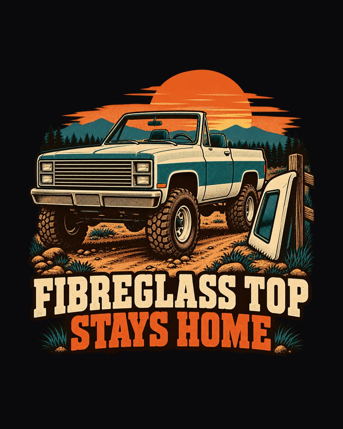 K5 Blazer Retro Two-Colour Print Tee, Fibreglass Top Gift design only