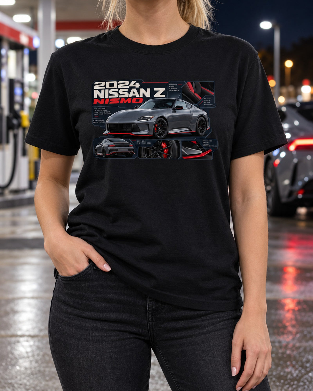 Nissan GT-R50 Italdesign Dossier Shirt, Spec Panel Tee T-Shirt Black worn hero