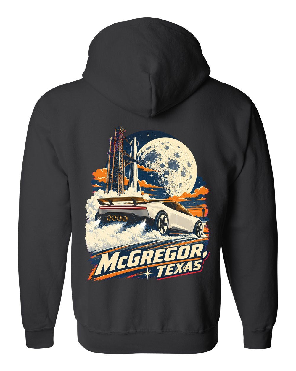 Tesla Roadster McGregor Zip Hoodie Black back
