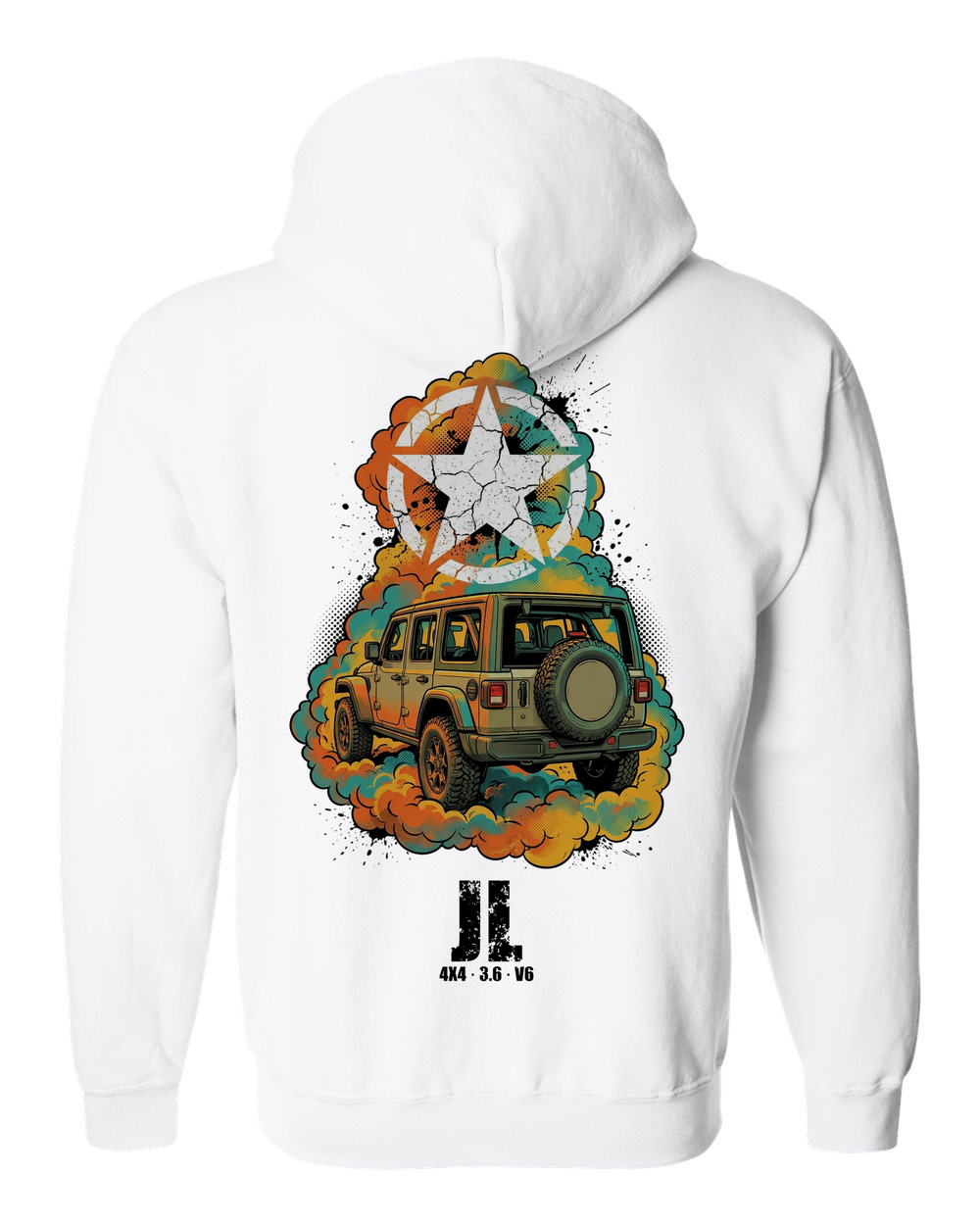 Zip Hoodie White back
