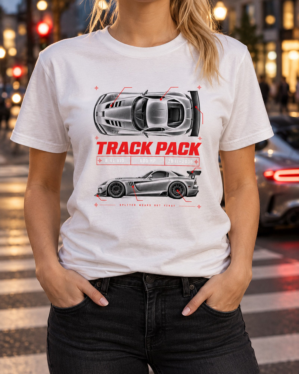 2008 Dodge Viper ACR ZB II Track Pack Spec Poster Shirt T-Shirt White worn hero