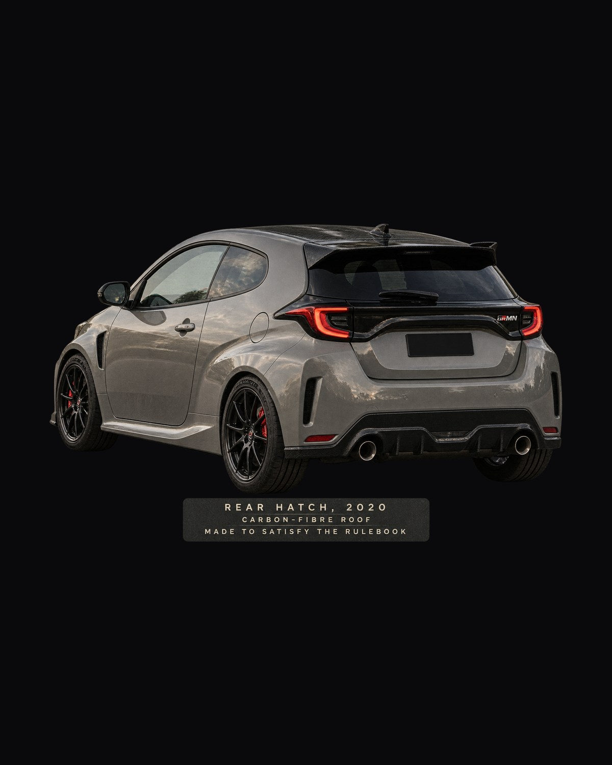 Toyota GR Yaris Rear Hatch Taillight Macro Tee, Carbon Roof design only