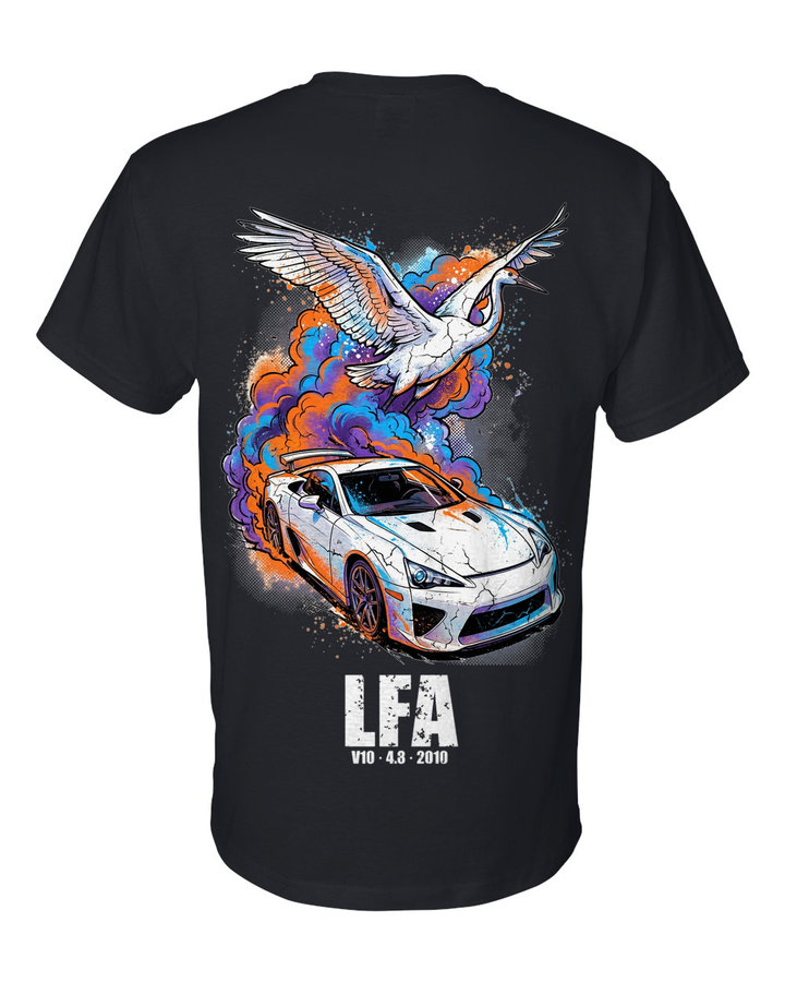 Lexus LFA Crane T-Shirt — Black back