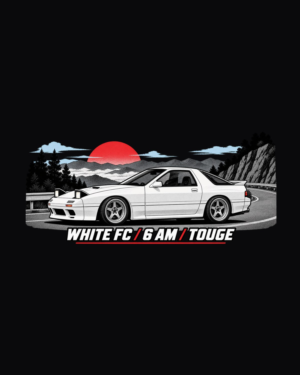 First Rotary Pixel Art Shirt, Mazda RX-7 SA22C Compression design only