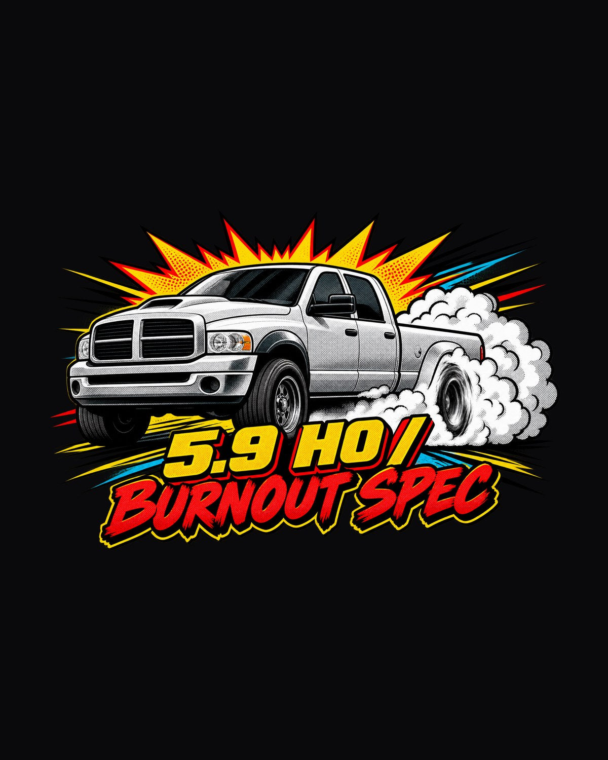 Dodge Ram 3rd Gen 5.9 HO Pop-Art Halftone Shirt, Truck Guy Gift design only