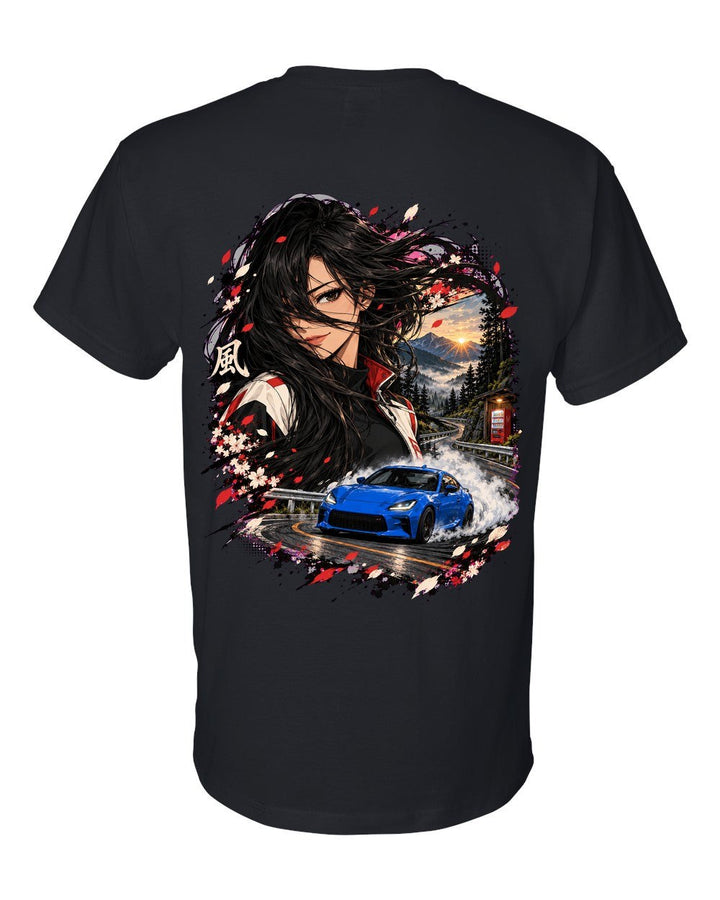 Toyota GR86 Anime Girl T-Shirt Black back