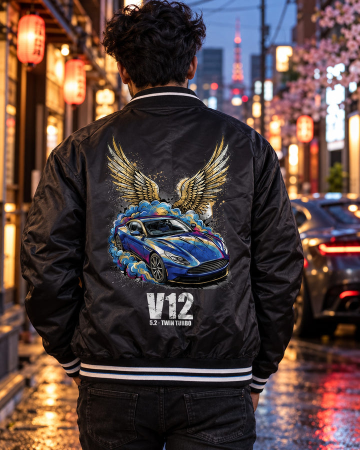 Aston Martin DB11 Wings Bomber Jacket worn hero