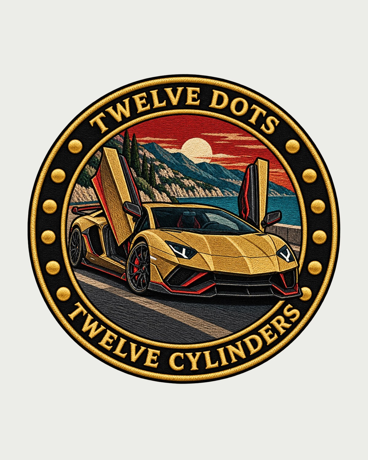 Lamborghini Aventador Ultimae LP780-4 Twelve Cylinder Crest Tee design only