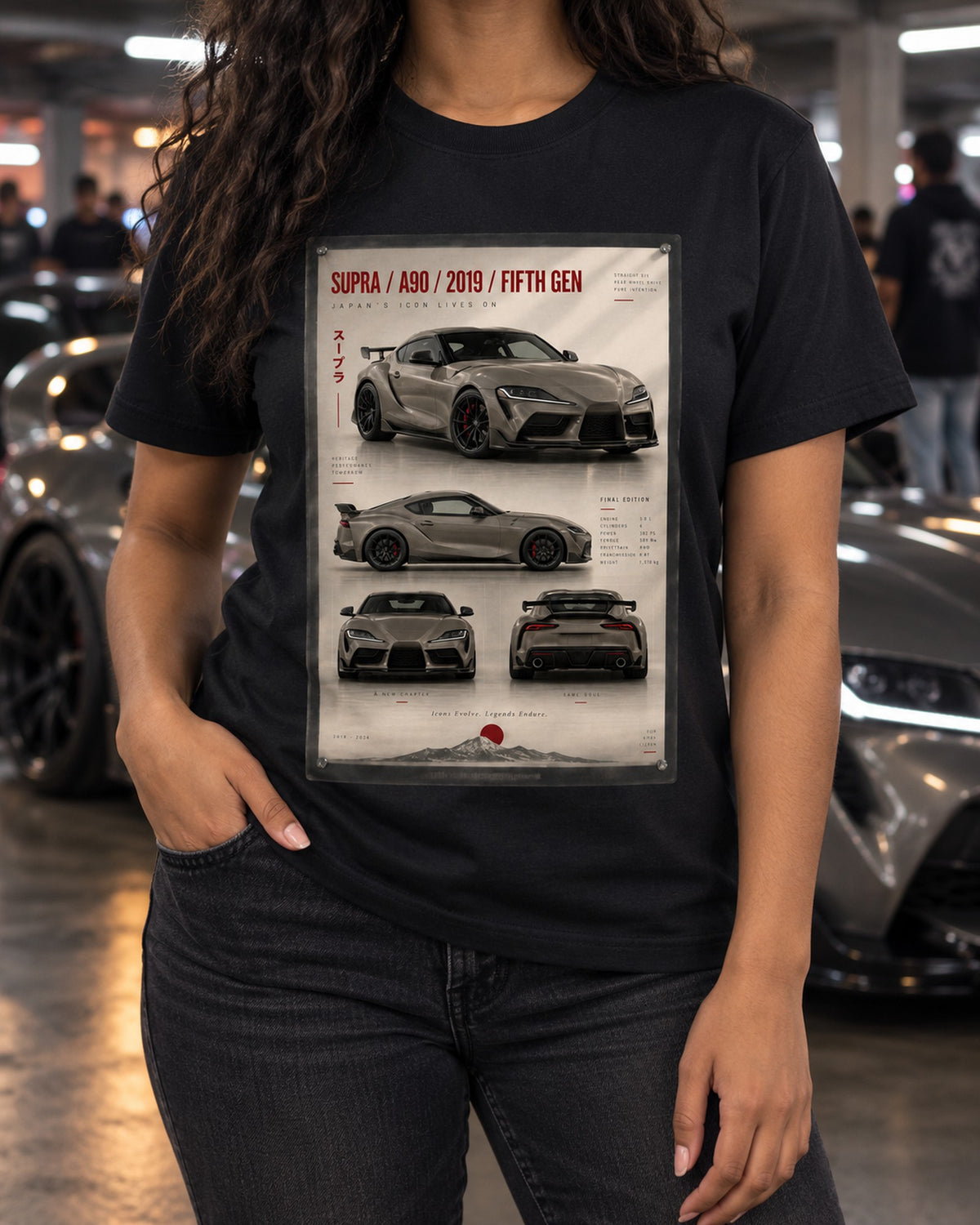 Toyota GR Supra Final Edition 3.0 Archive Plate Shirt, A90 T-Shirt Black worn hero