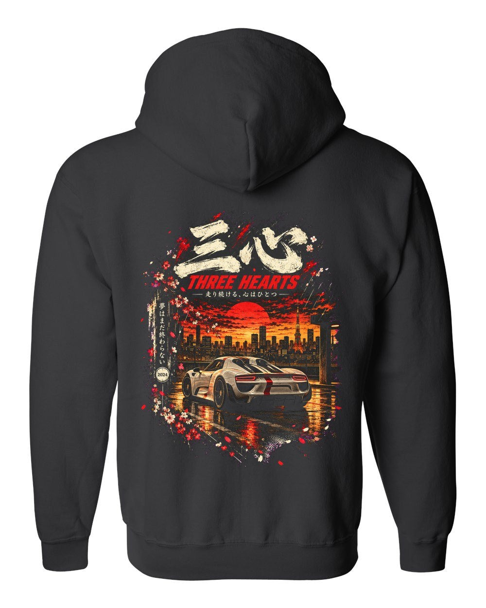 Porsche 918 Spyder Zip Hoodie Black back