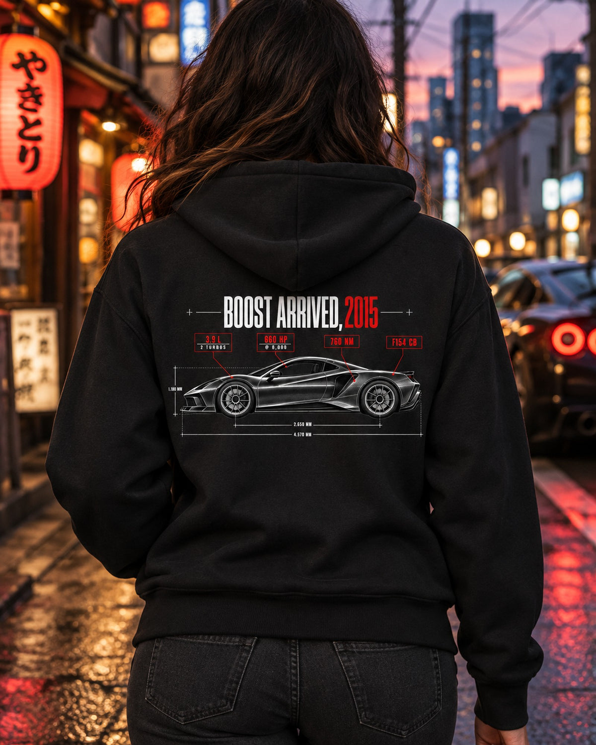 Ferrari 488 GTB F154 CB Boost Arrived 2015 Spec Poster Shirt Zip Hoodie Black worn hero