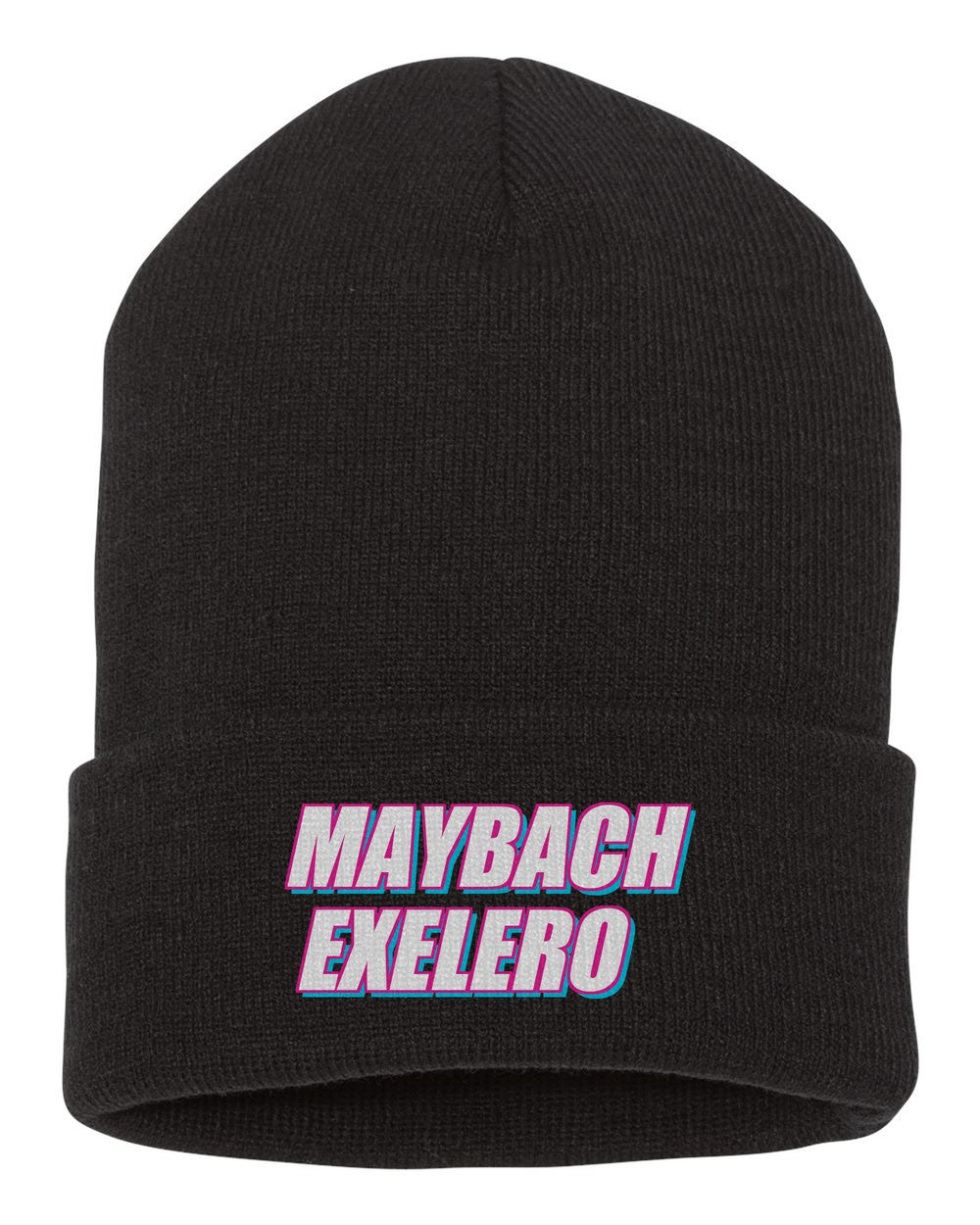 Maybach Exelero black beanie front view with car name
