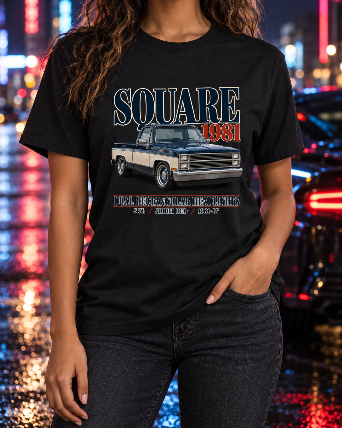 Chevrolet C10 Squarebody 1981-87 Silverado Archive Shirt, Truck Gift T-Shirt Black worn hero