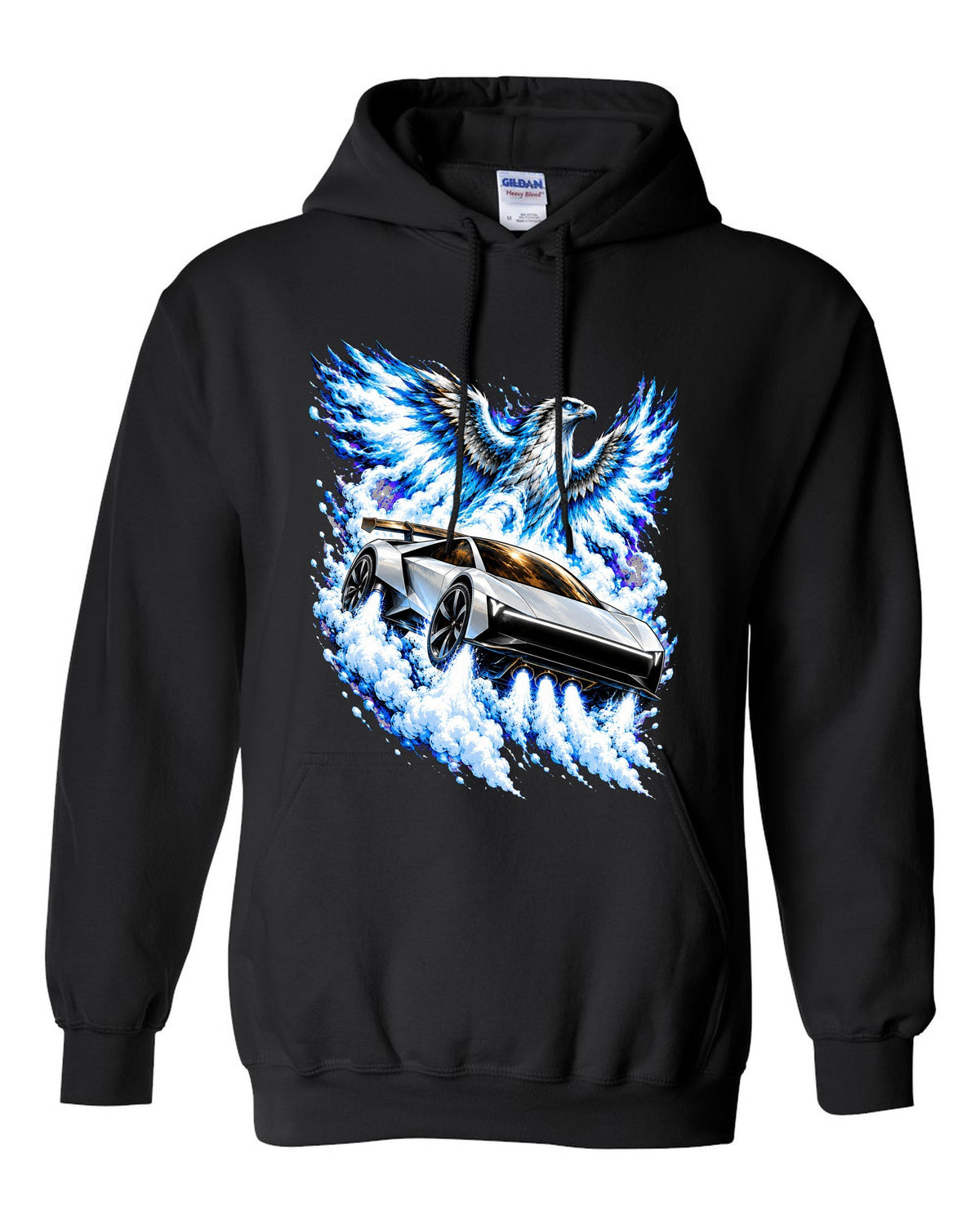 Tesla Roadster Ice Falcon Pull Over Hoodie Black front
