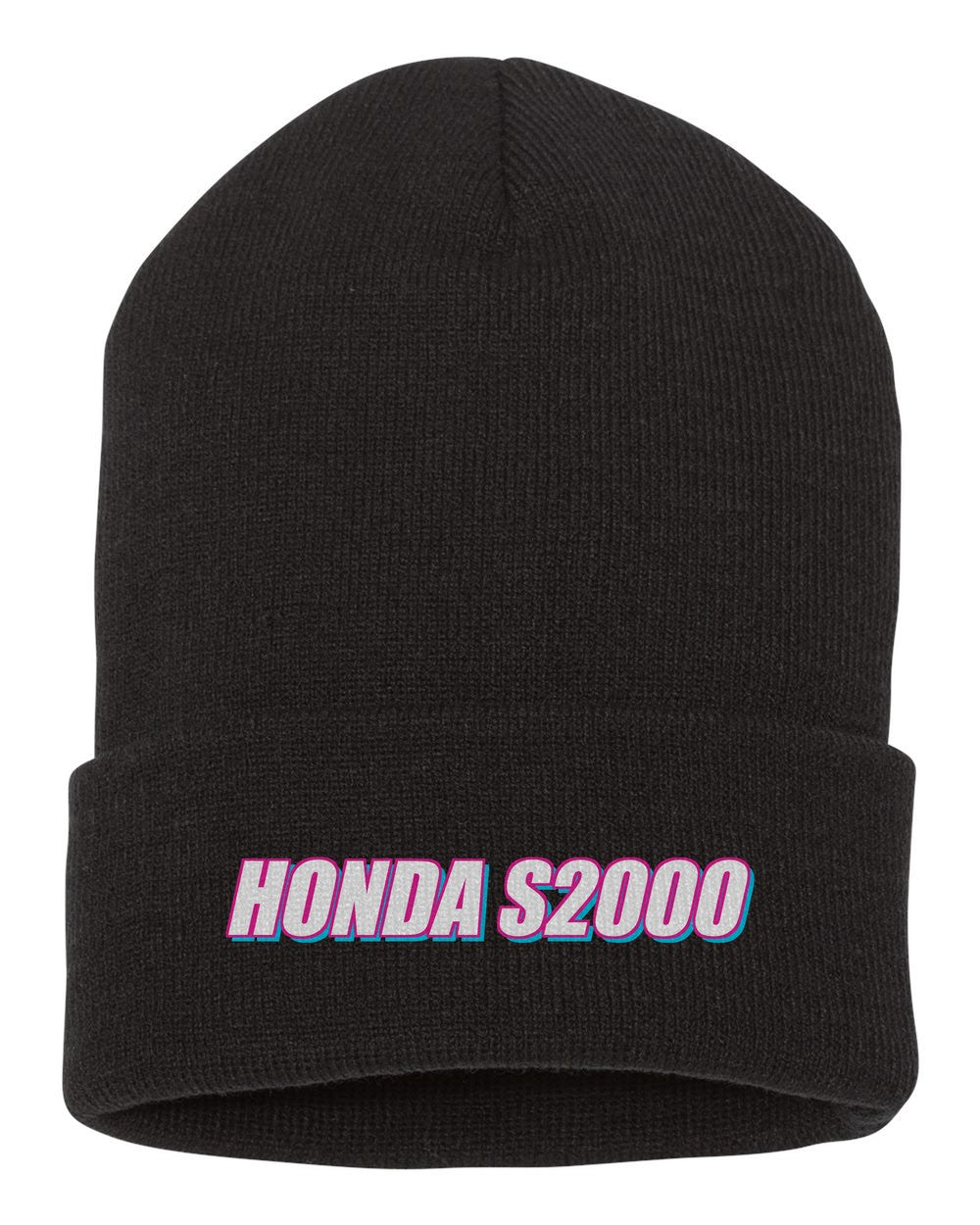 Honda S2000 black beanie front view with car name