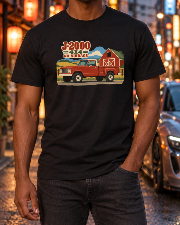 Jeep Gladiator J-2000 SJ Pickup Ranch Travel Poster Shirt T-Shirt Black worn hero