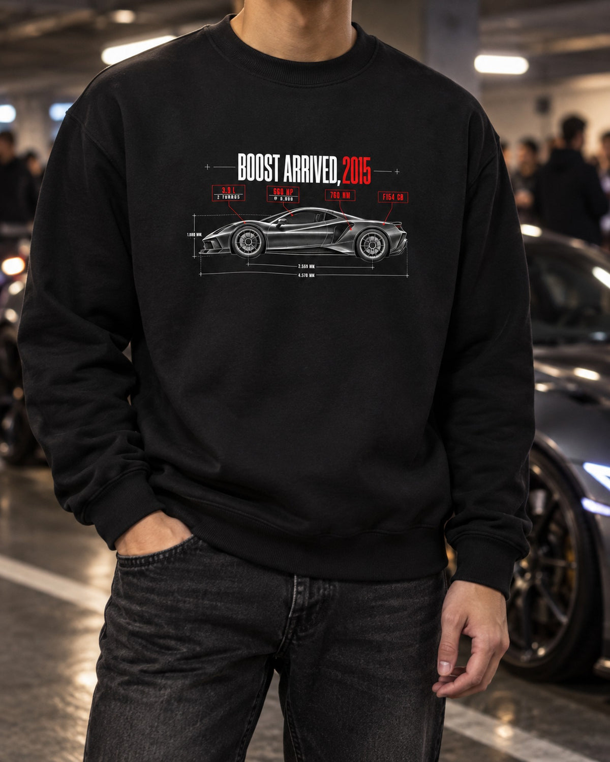 Ferrari 488 GTB F154 CB Boost Arrived 2015 Spec Poster Shirt Crewneck Black worn hero