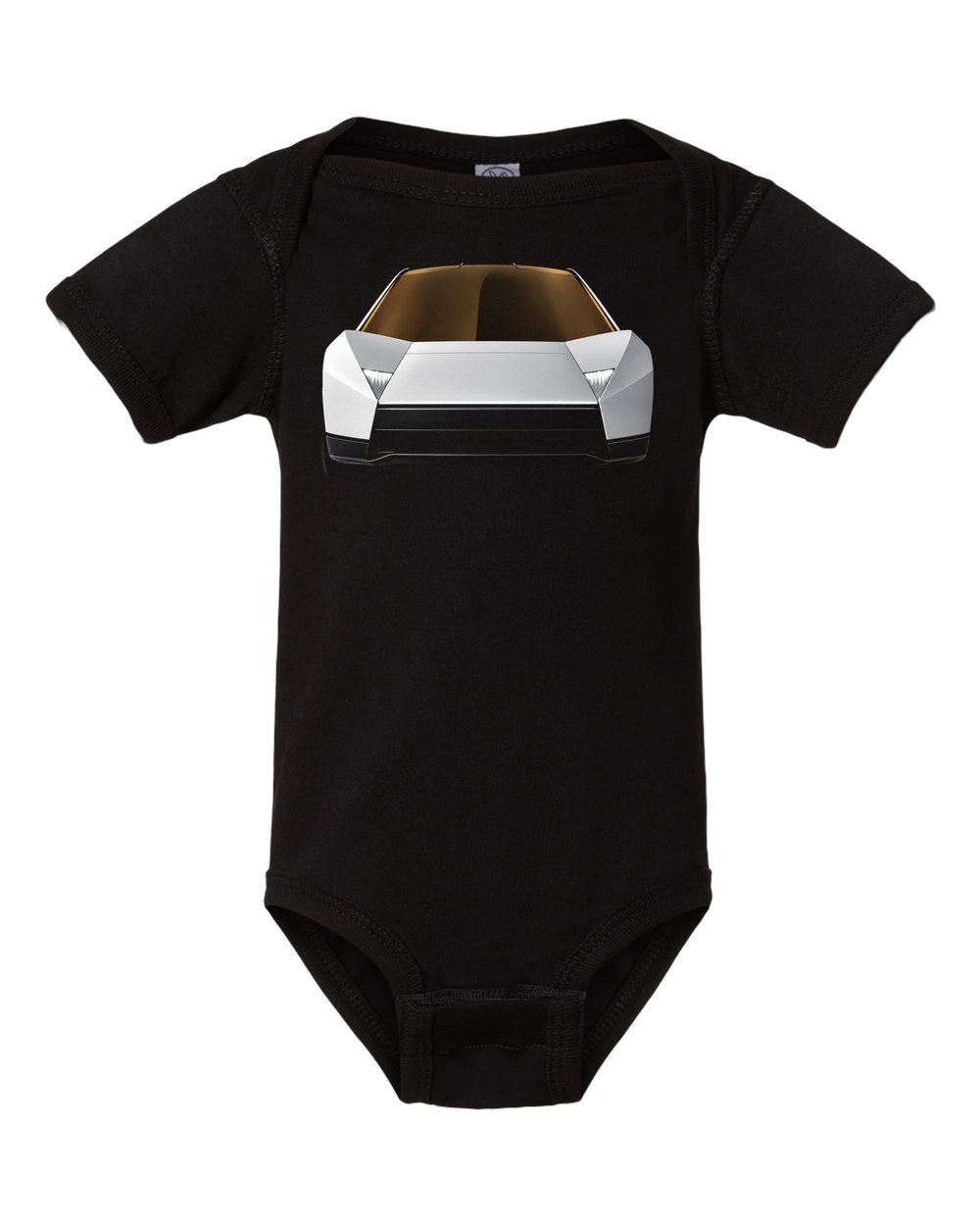 Tesla Roadster Light Bar Baby Onesie Black front