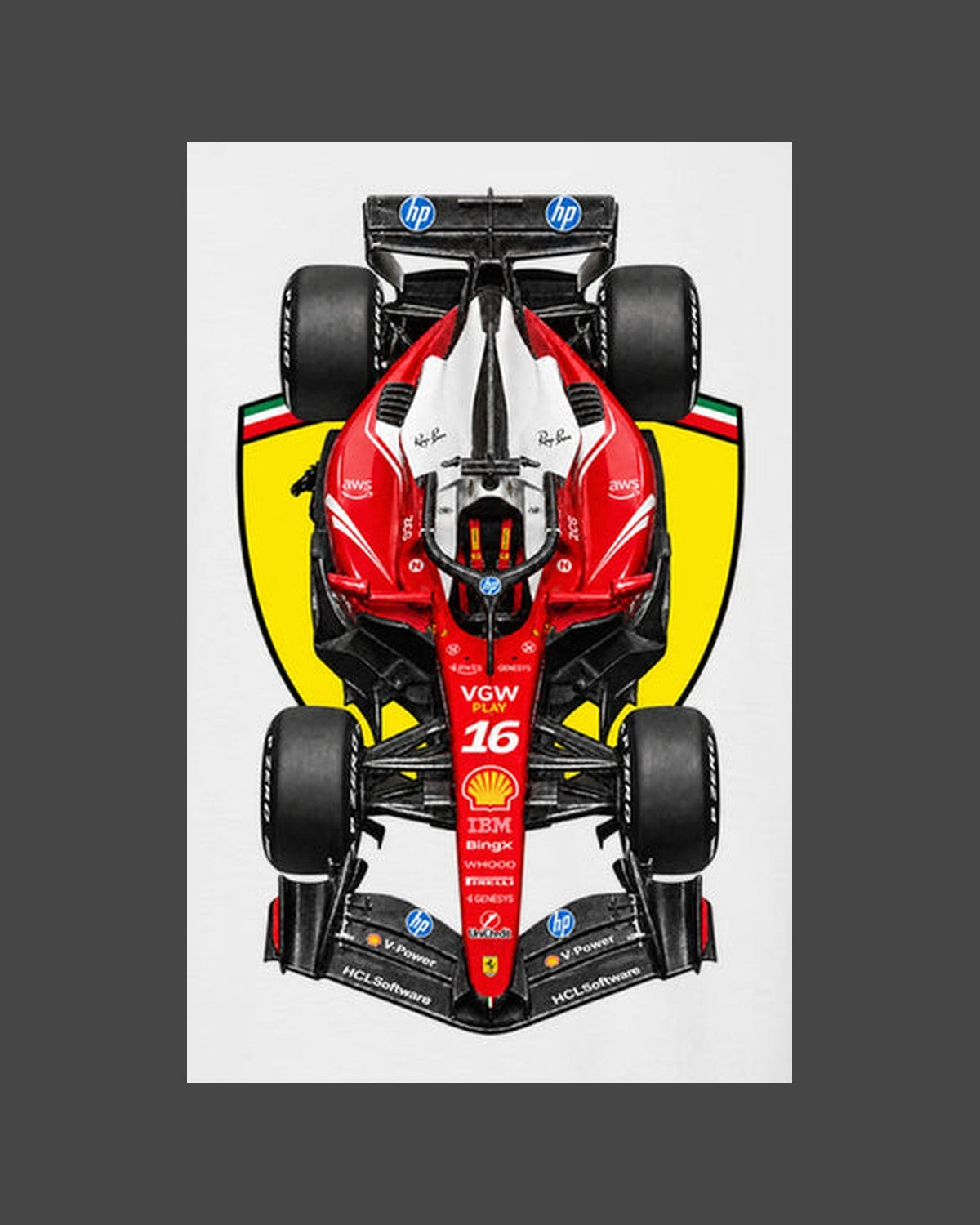 Ferrari SF-26 2026 F1 Overhead Poster Shirt, Formula 1 Tee, Design 13 design only