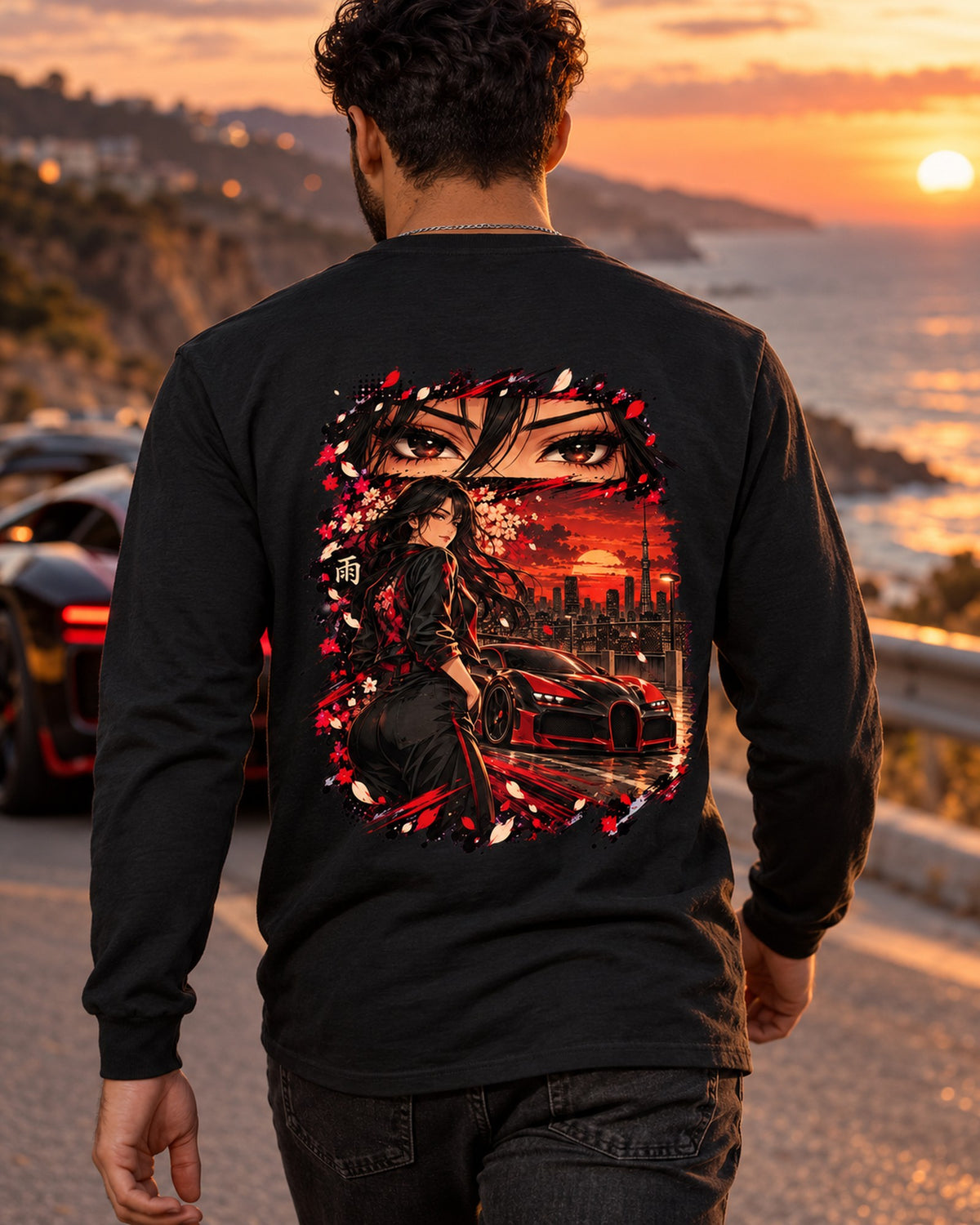 Bugatti Veyron Anime Girl Shirt, Hoodie & More Long Sleeve Black worn hero