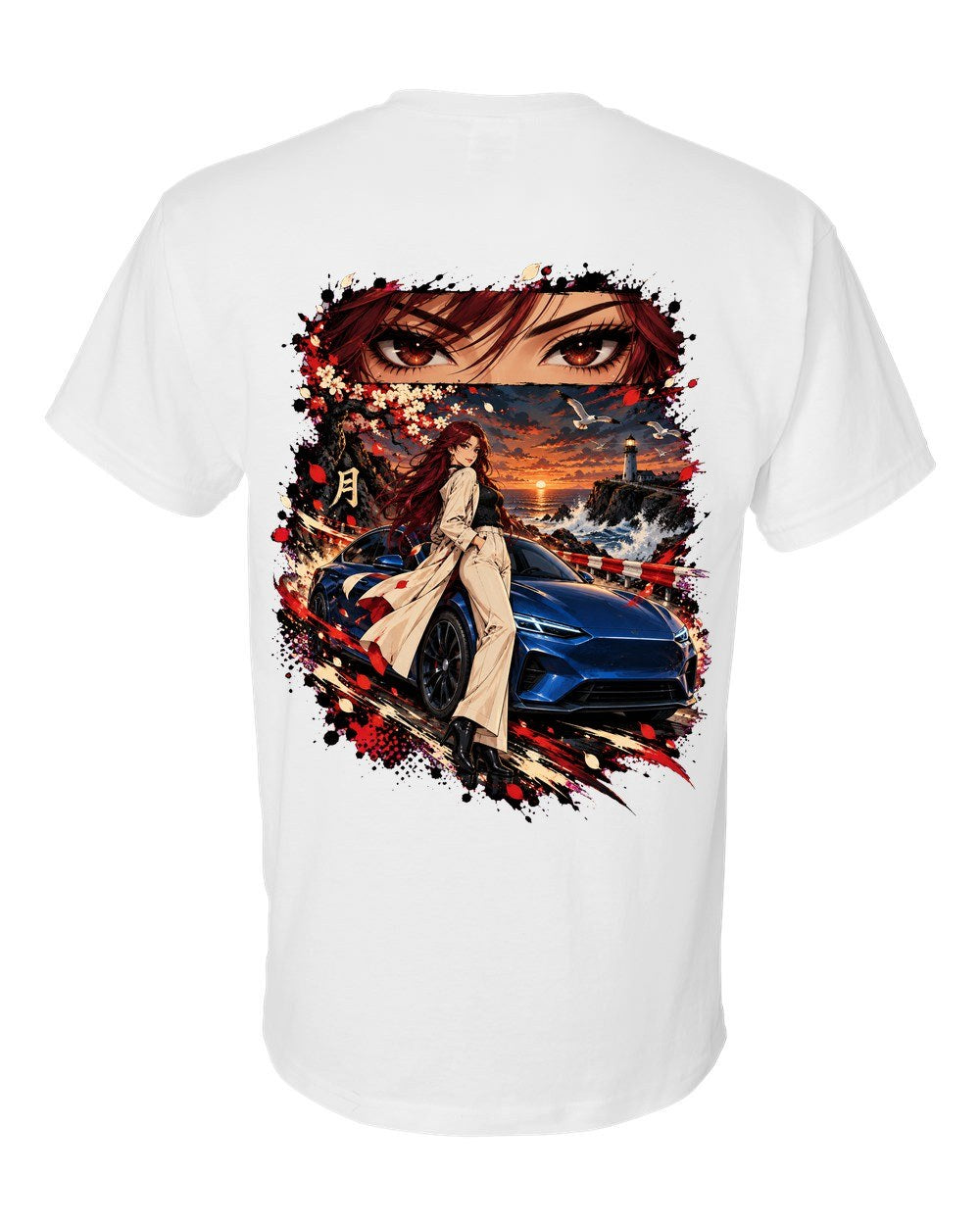 Lucid Air Sapphire Anime Girl T-Shirt White back