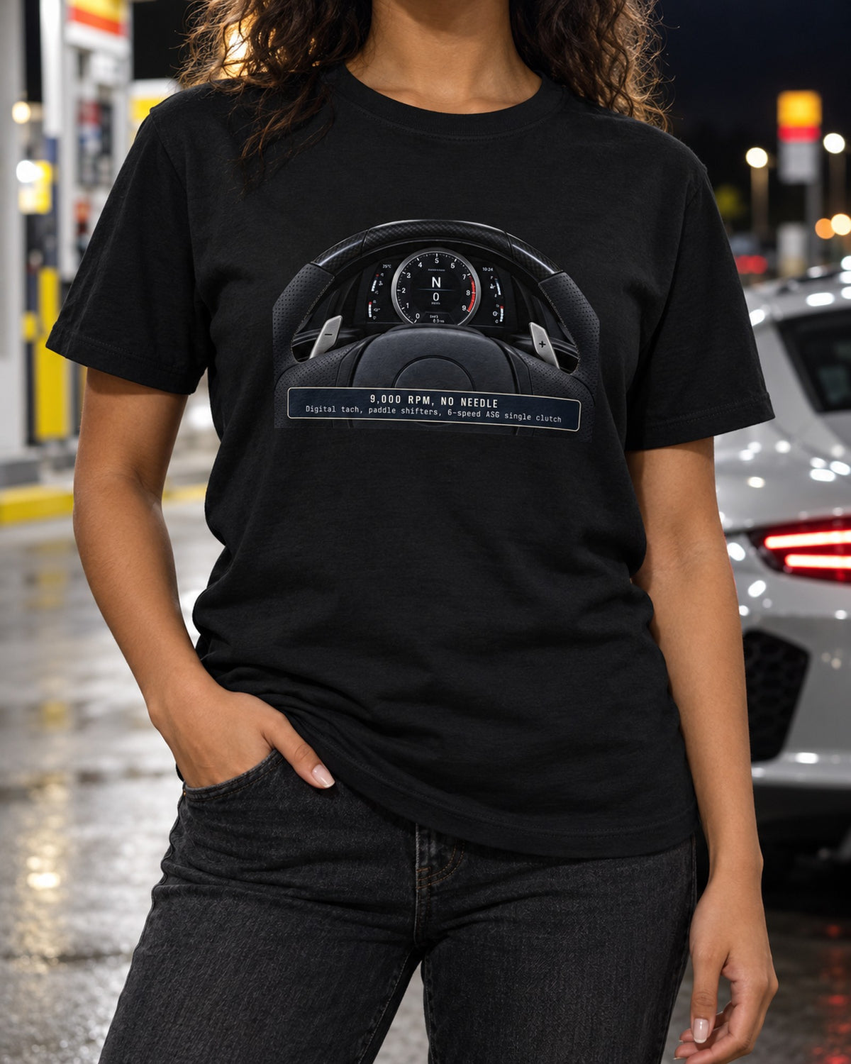 Lexus LFA 1LR-GUE V10 Engine Shirt, Car Guy print T-Shirt Black worn hero