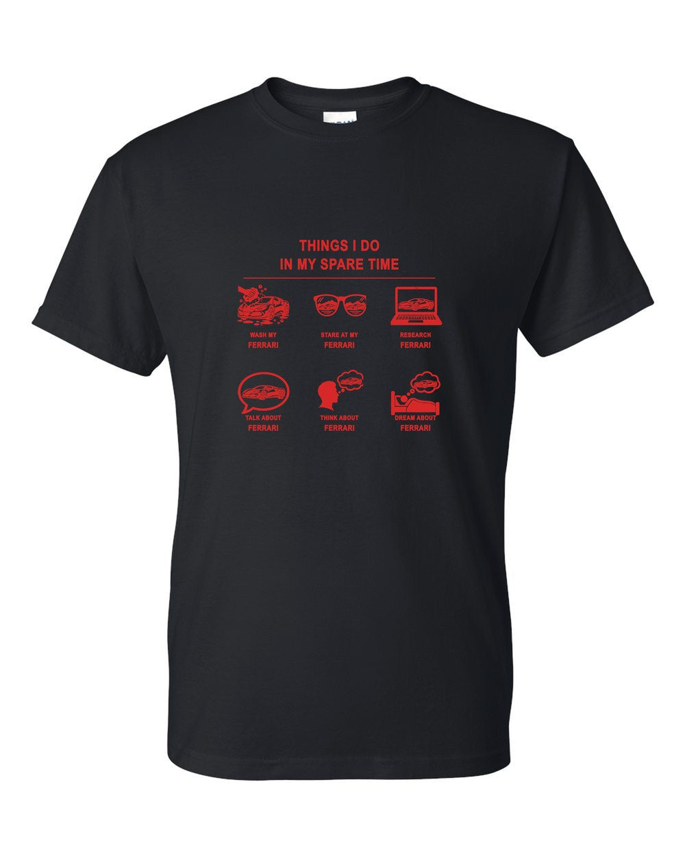Ferrari Things I Do T-Shirt Black front