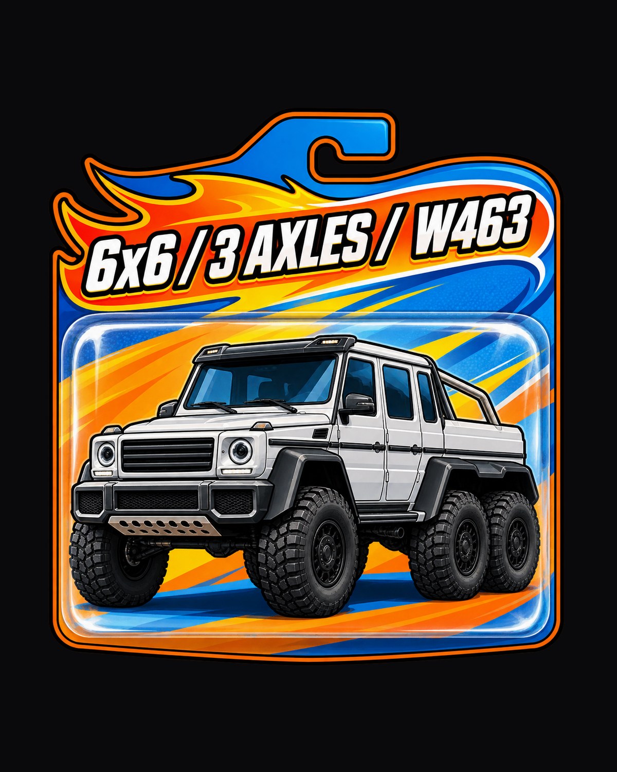 Mercedes G63 6x6 W463 Three Axles Hot Wheels-Style Card Tee design only