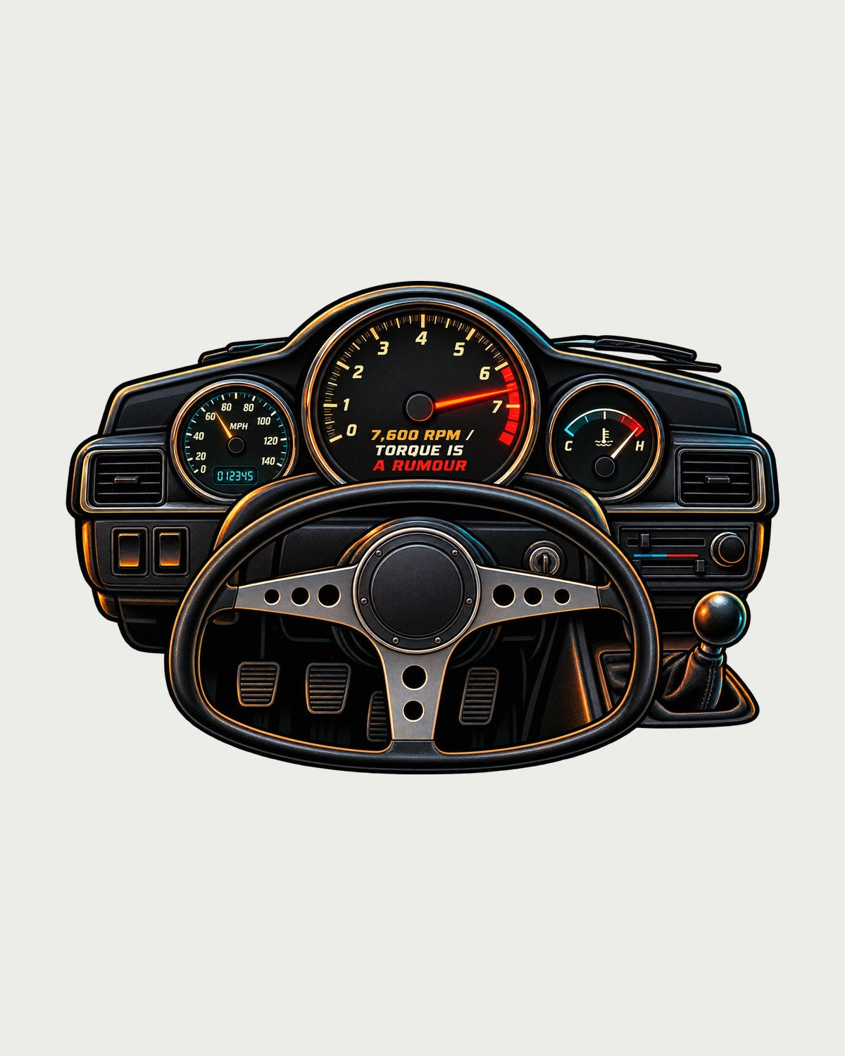 Corolla Levin AE86 Linocut Shirt, Another Saturday Another Gasket, Design 6374 design only