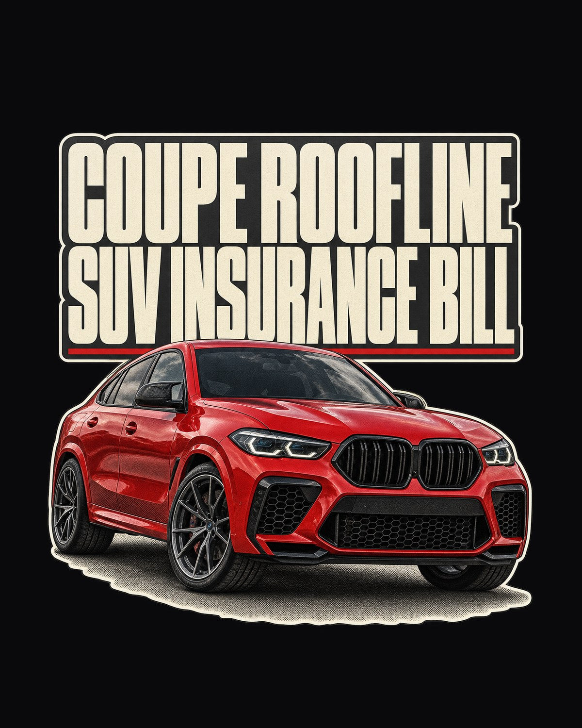 BMW X6 M Competition F96 Editorial Shirt, Coupe Roofline design only