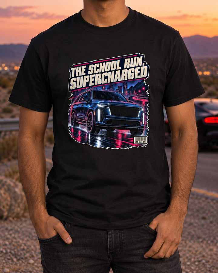 2023-25 Escalade-V Night Street Shirt, The School Run T-Shirt Black worn hero