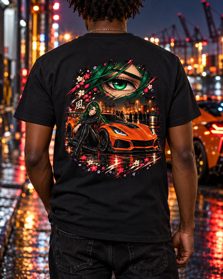 Chevrolet Corvette C7 ZR1 Anime Girl Shirt, Hoodie & More T-Shirt Black worn hero