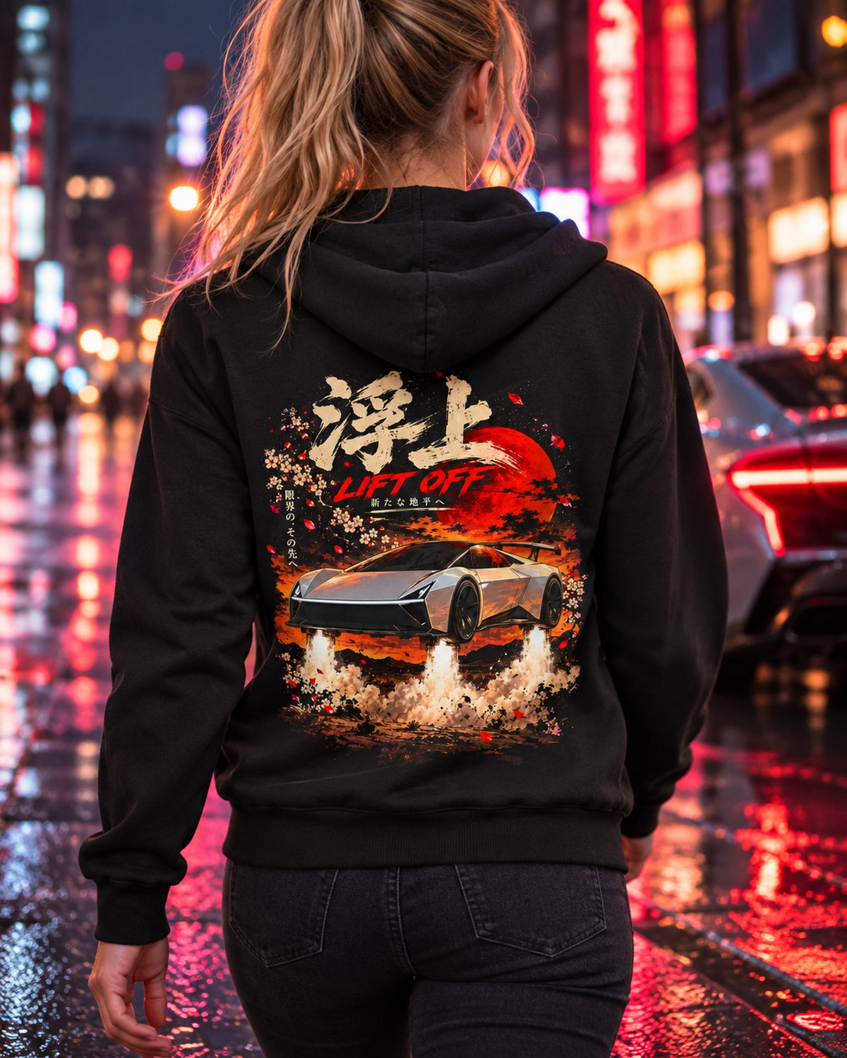 Tesla Roadster 2026 Lift Off Shirt, Hoodie & More Zip Hoodie Black worn hero