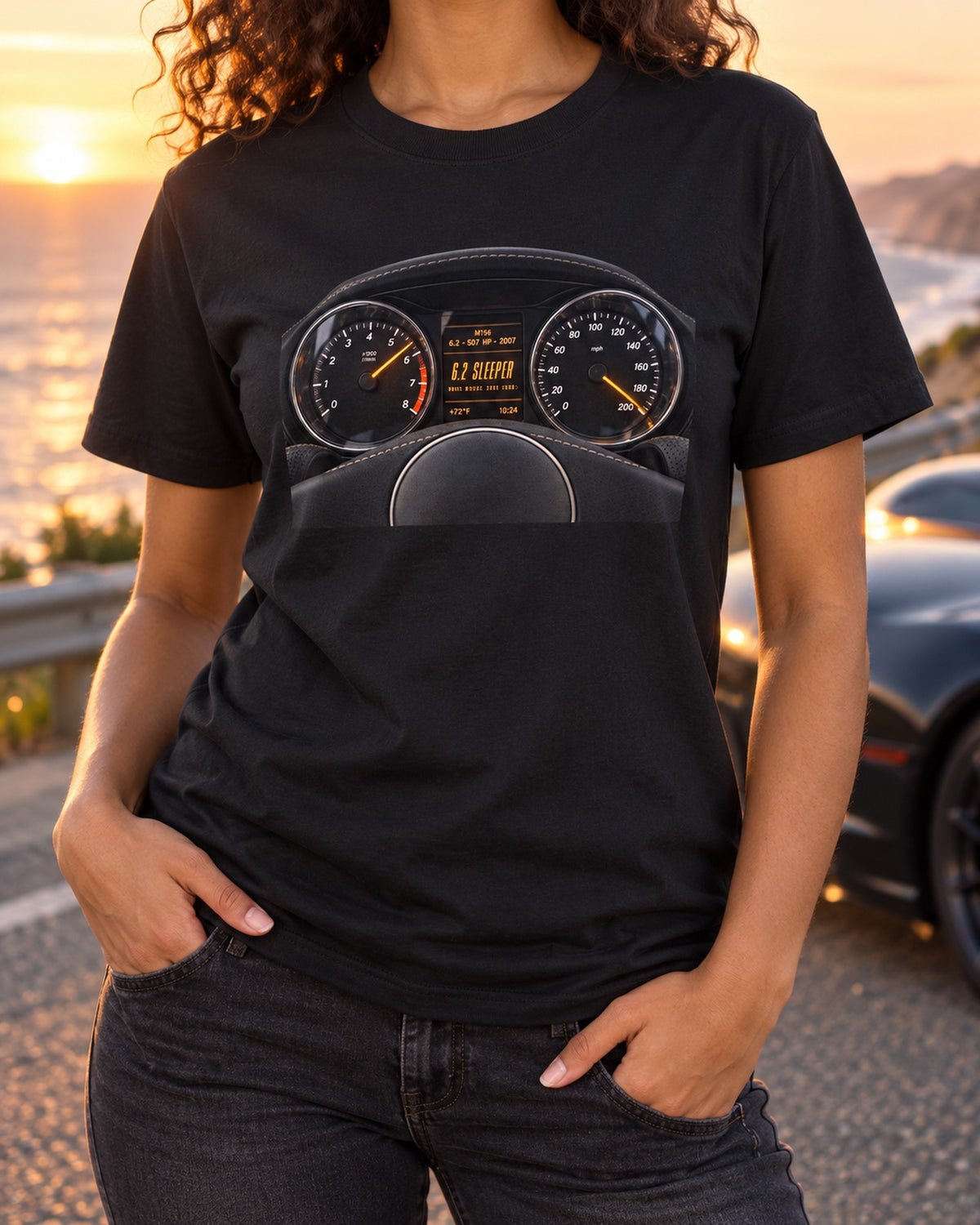 Mercedes W211 E63 M156 Gauge Readout Shirt, 507 HP Sleeper T-Shirt Black worn hero