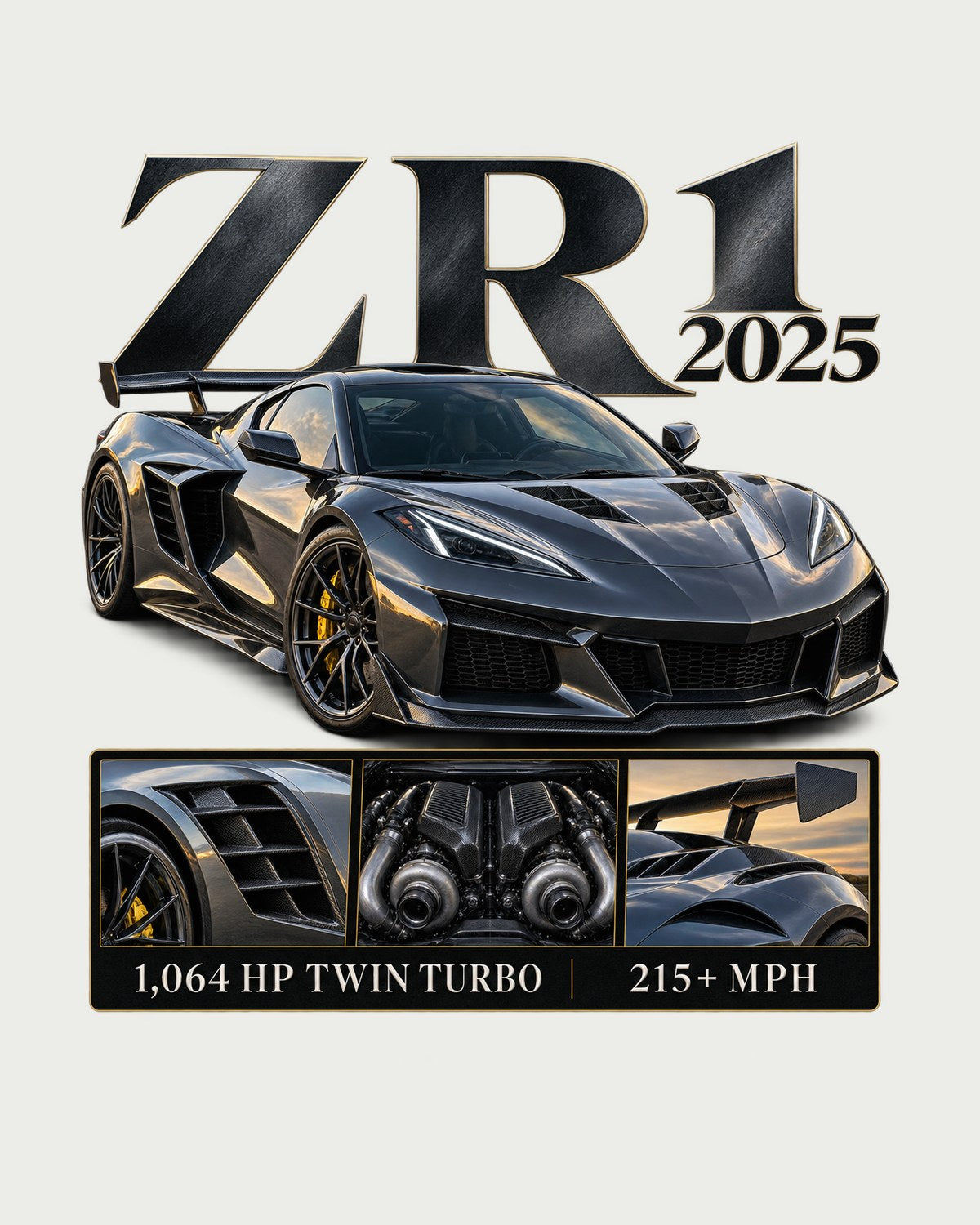 Corvette C8 ZR1 2025 1,064 HP Twin Turbo Archive Panel Tee design only