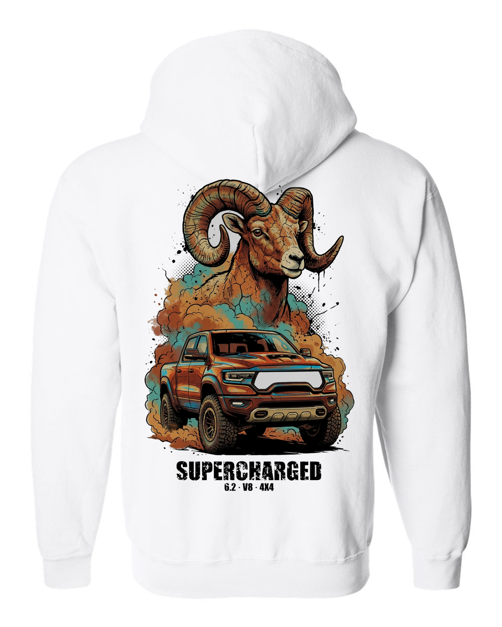 Zip Hoodie White back