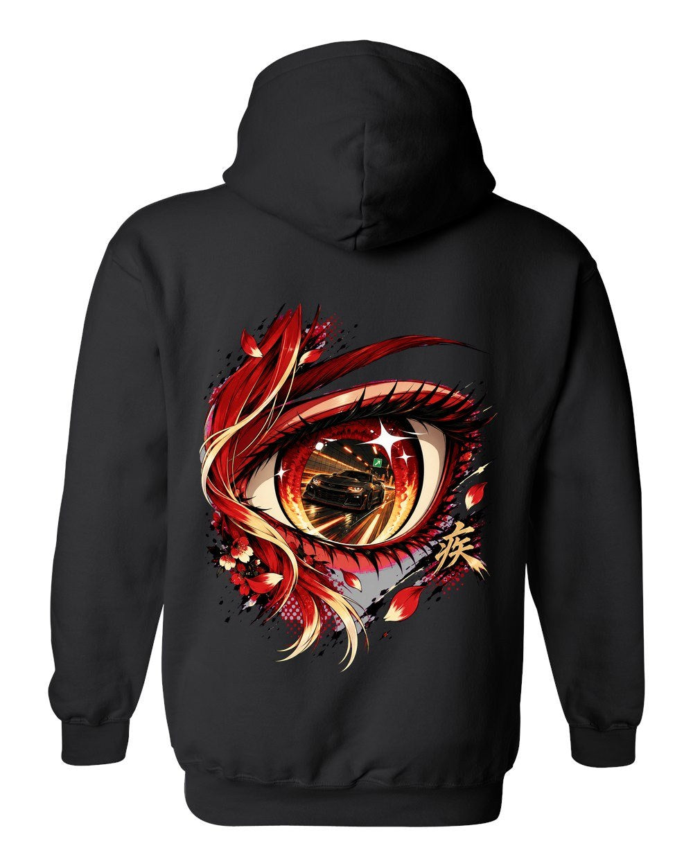 Chevrolet Camaro ZL1 1LE Anime Girl Pull Over Hoodie Black back